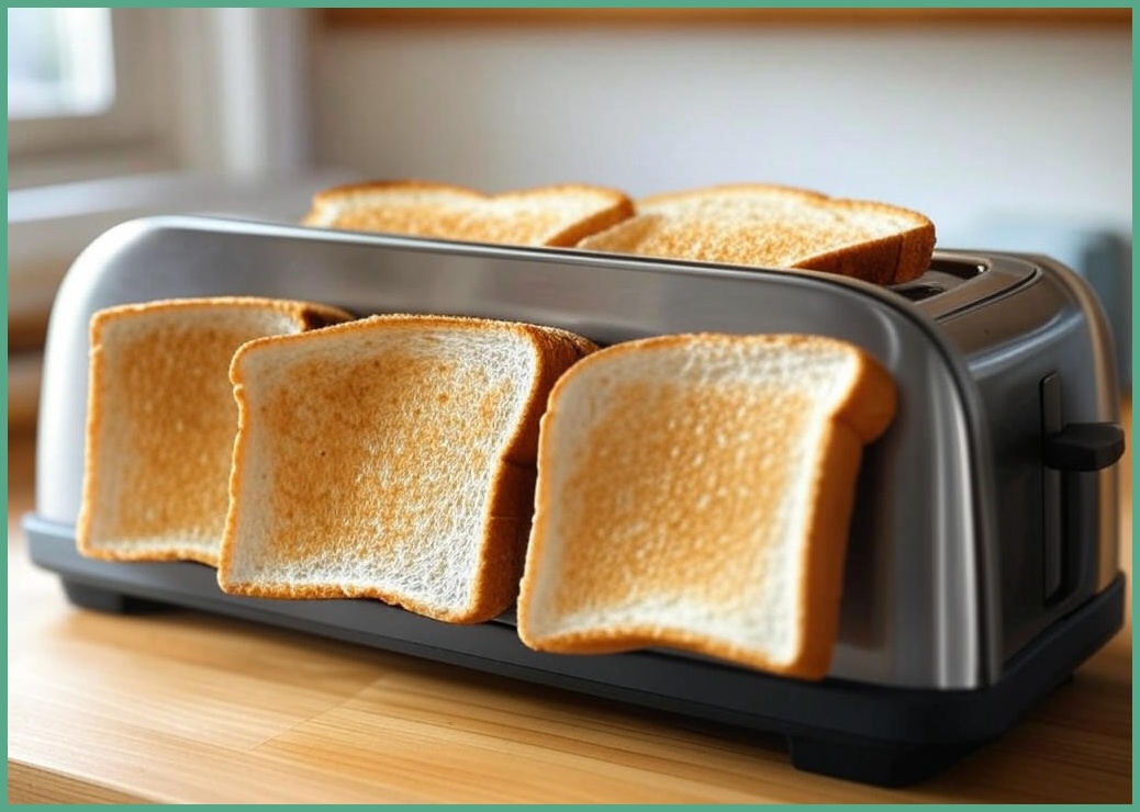 엔브이이백 맛있는 아침 식빵 4개를 동시에 굽는 토스터기 4구