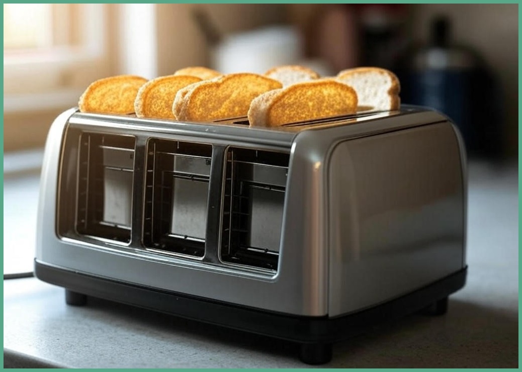 엔브이이백 맛있는 아침 식빵 4개를 동시에 굽는 토스터기 4구